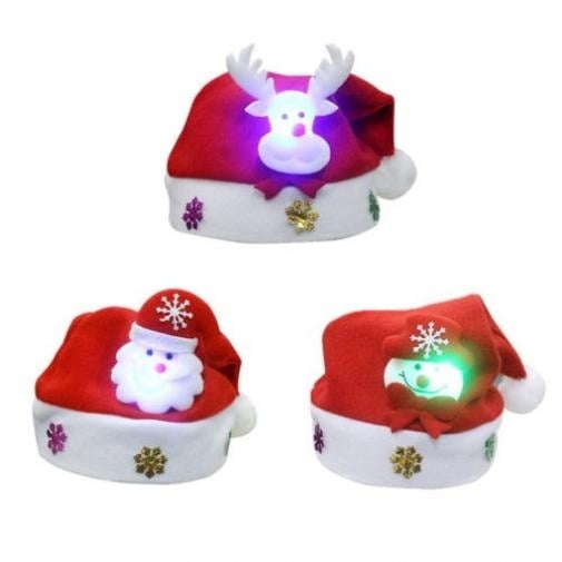 LED Light Kids & Adult Christmas Hat Santa Claus Snowman Reindeer Cap Gifts USA